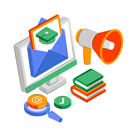 Academic Mail, Email Marketing, Email Promotion, Educational Mail, Educational Letter illustration