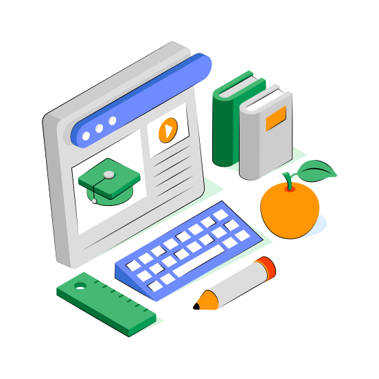 Education Website, Online Education, Online Learning, E Learning, Digital Education illustration