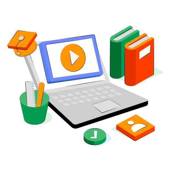 Educational Video, Video Tutorial, Online Video, Video Streaming, Play Video illustration