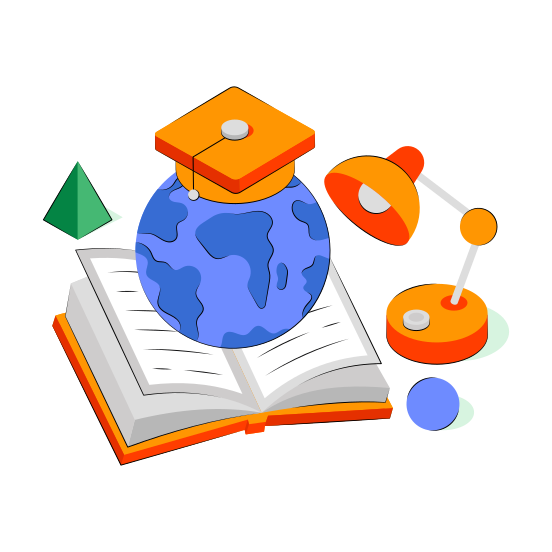 Global Education, Global Learning, Global Diploma, Global Degree, Global Study illustration