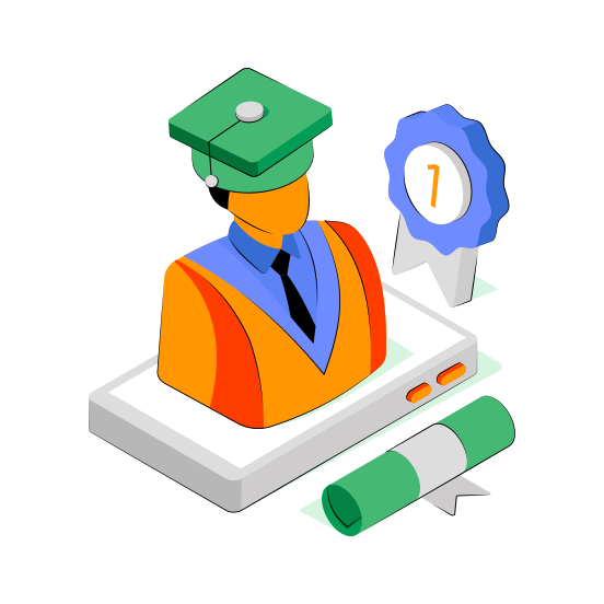 Online Graduate, Graduation, Online Convocation, Online Student, Undergraduate,  illustration