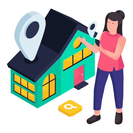 Home Location, House Location, Home Direction, House Direction, Home Navigation illustration