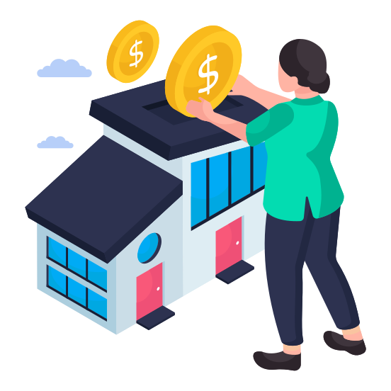Home Payment, House Payment, Property Payment, Real Estate Payment, Cash Payment illustration