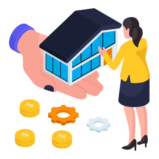 Home Setting, Home Configuration, Home Development, Home Management, Property Management illustration