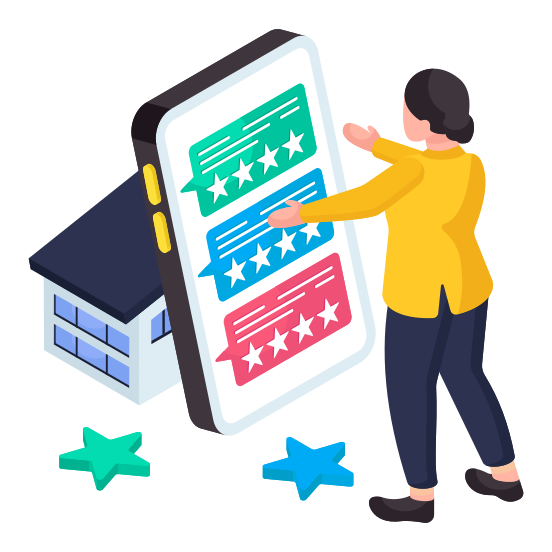 Mobile Feedback, Property Feedback, Customer Response, Customer Review, Customer Ratings illustration