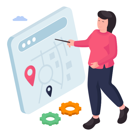 Online Map, Online Navigation, Online Gps, Online Geolocation, Online Location illustration
