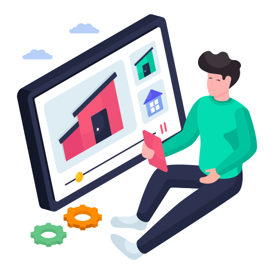 Online Property, Online House, Online Home, Online Real Estate, Real Estate Video illustration