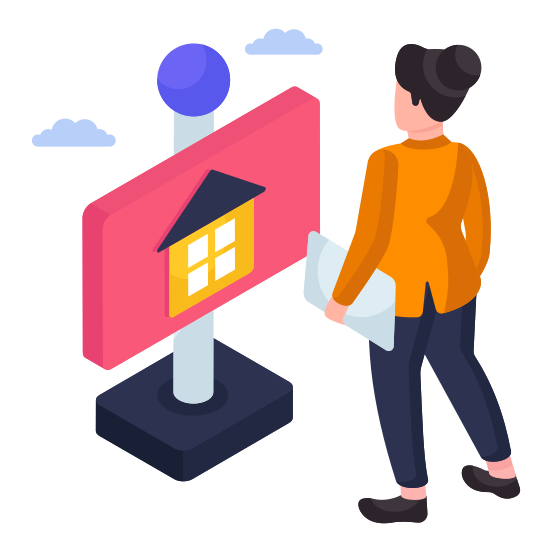Property Board, Home Board, House Board, Roadboard, Info Board, illustration