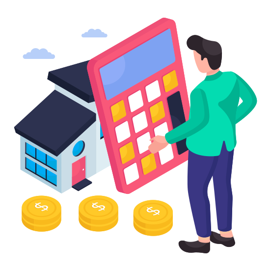 Property Calculation, Estate Calculation, Arithmetic, Accounting, Home Calculation illustration