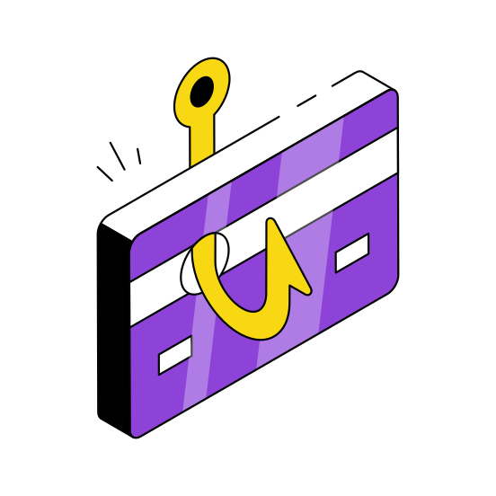 Card Phishing, Card Spoofing, Cybercrime, Cyber Attack, Card Hacking  illustration