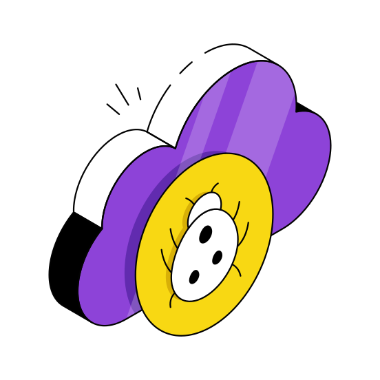 Cloud Bug, Cloud Virus, Infected Cloud, Cloud Technology, Cloud Computing,  illustration