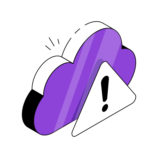 Cloud Error, Cloud Alert, Cloud Warning, Cloud Caution, Cloud Problem  illustration