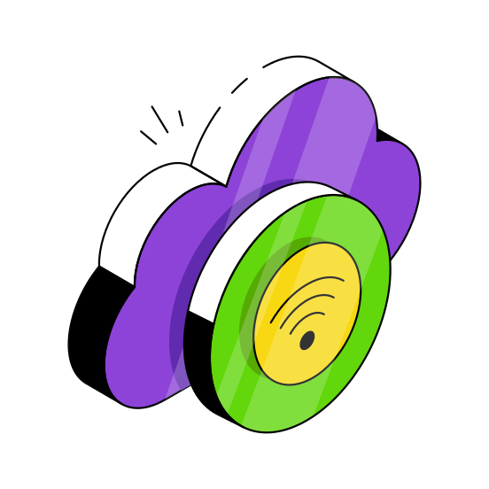 Cloud Wifi, Cloud Internet, Cloud Wireless Connection, Broadband Network, Cloud Wlan, illustration