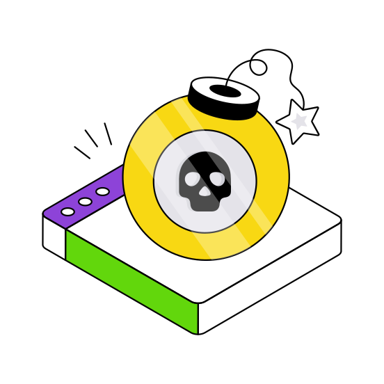 Dangerous Website, Dangerous Webpage, Dangerous Web, Cybercrime, Cyber Attack  illustration