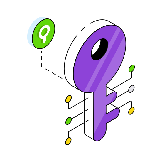 Digital Key, Access, Security, Protection, Encryption  illustration