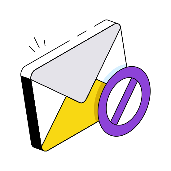 Email Ban, Email Block, Correspondence, Letter, Envelope,  illustration