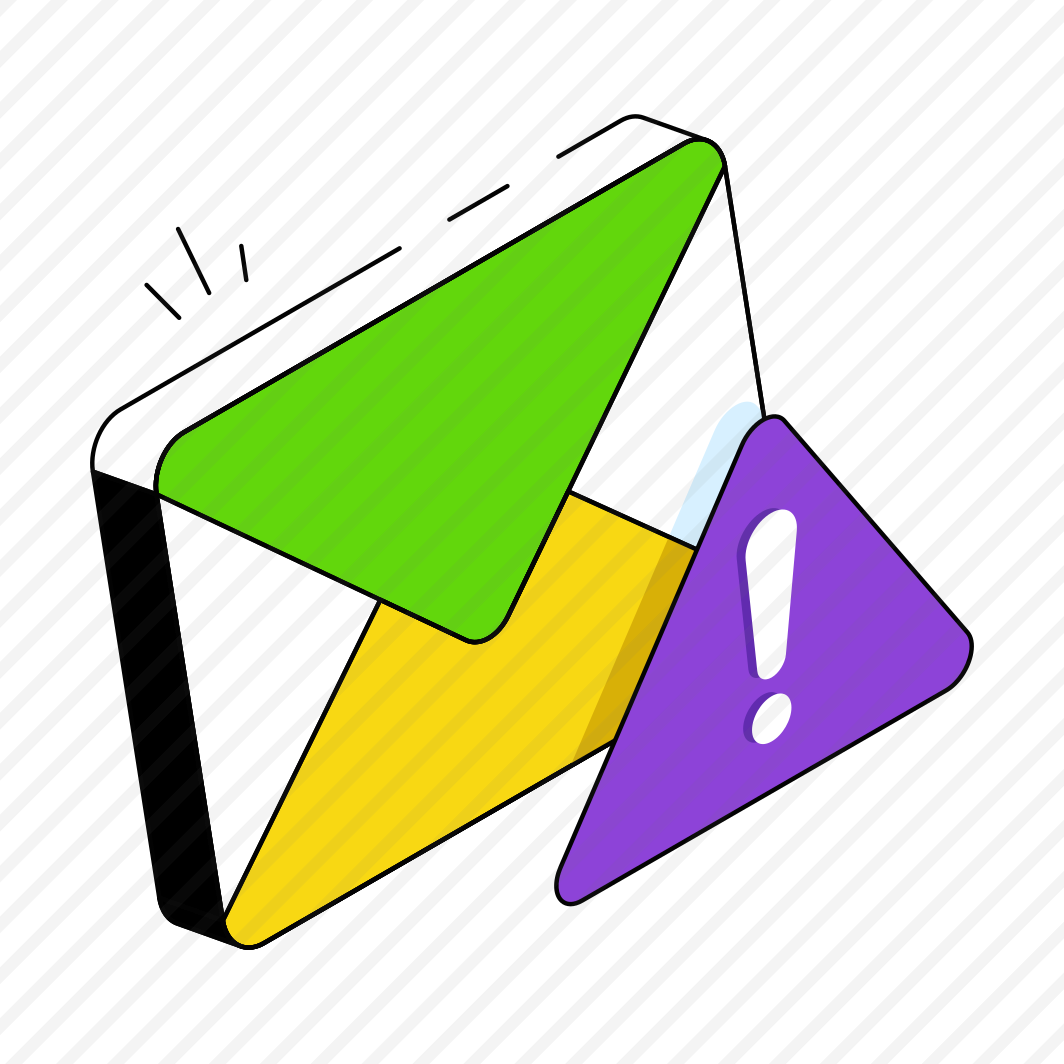 Email Error, Mail Problem, Mail Warning, Mail Caution, Email  preview