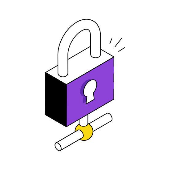 Encryption, Digital Lock, Padlock, Secure Connection, Locked Connection  illustration
