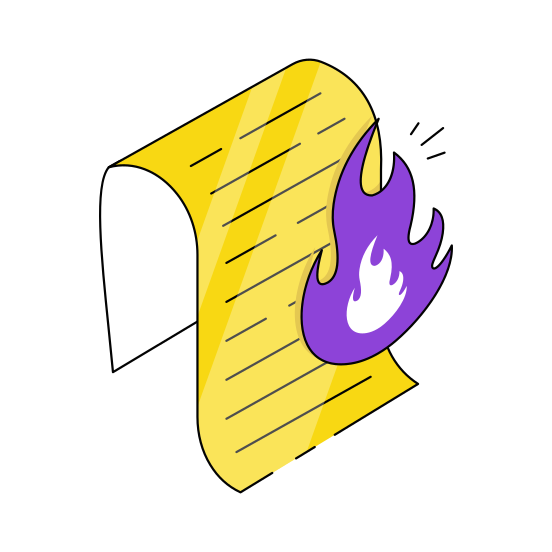 File Burning, Data Burning, Data Combustion, Document Burning, Doc Burning  illustration
