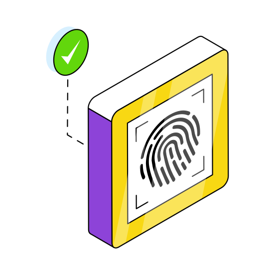 Fingerprint Scan, Fingerprint Identification, Thumbprint Scan, Thumbprint Identification, Biometry  illustration