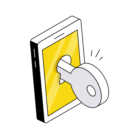 Mobile Access, Mobile Protection, Secure Mobile, Locked Phone, Smartphone Security illustration