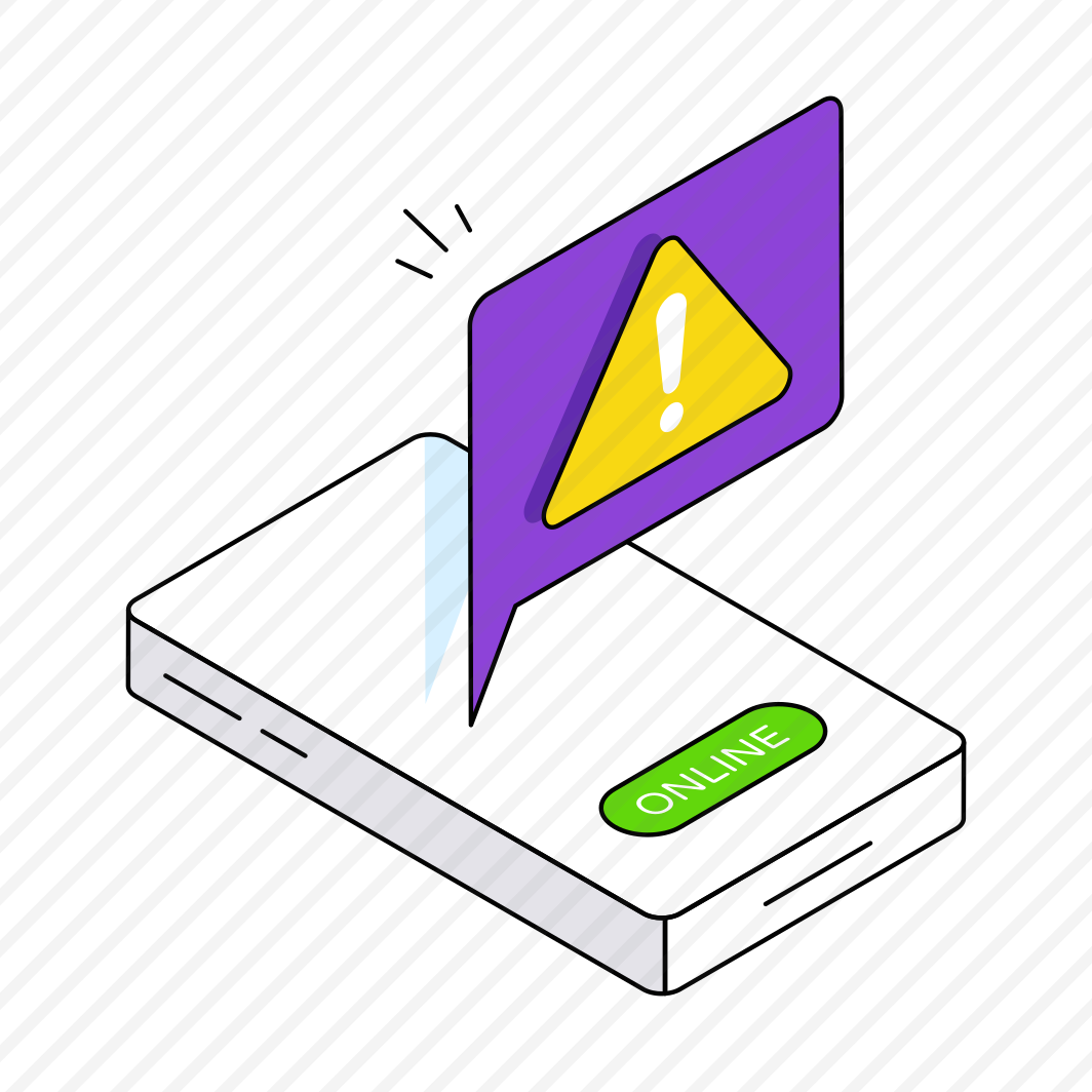 Mobile Chat Error, Mobile Alert, Mobile Warning, Mobile Caution, Mobile Problem  preview