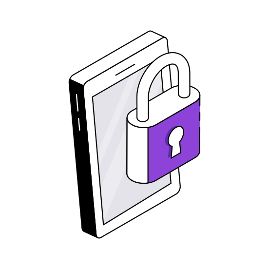 Mobile Security, Mobile Protection, Secure Mobile, Locked Phone, Smartphone Security illustration