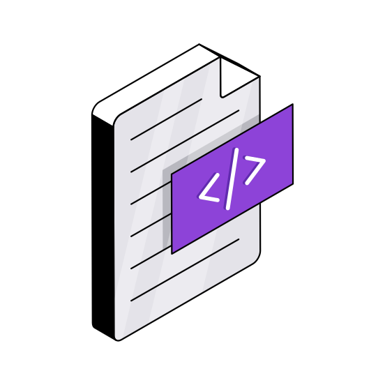 Programming File, Coding File, Coding Document, Php File, Programming Document  illustration