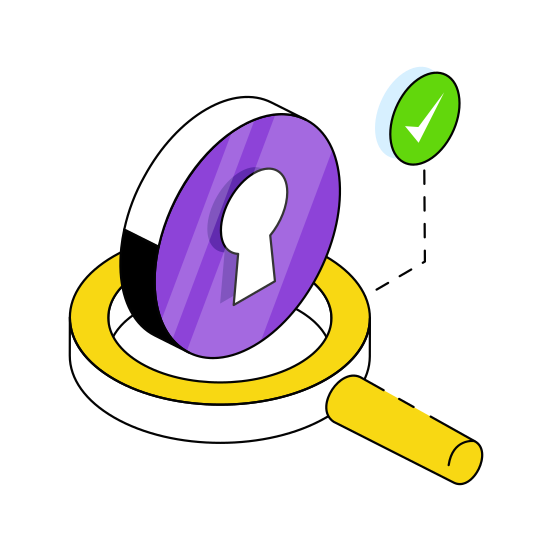 Search Lock, Find Lock, Lock Exploration, Lock Analysis, Search Security  illustration