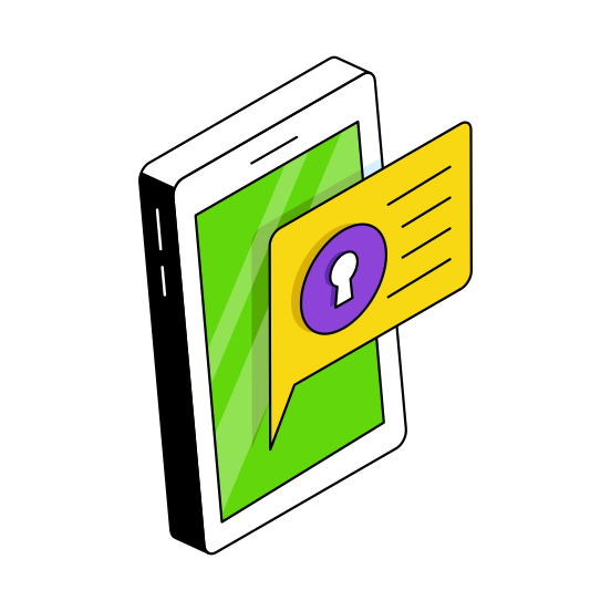 Secure Chat, Mobile Encrypted Chat, Encrypted Message, Chat Security, Chat Protection  illustration