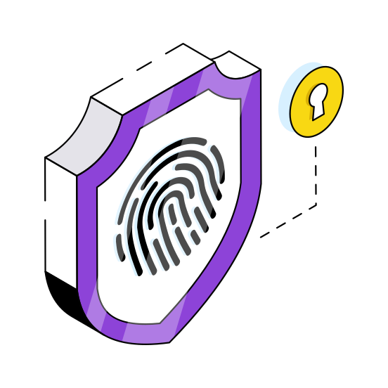 Secure Fingerprint, Secure Thumbprint, Biometric Access, Biometric Lock, Fingerprint Lock illustration