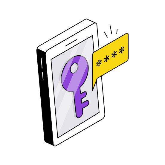 Secure Mobile Chat, Mobile Encrypted Chat, Encrypted Message, Chat Security, Chat Protection  illustration