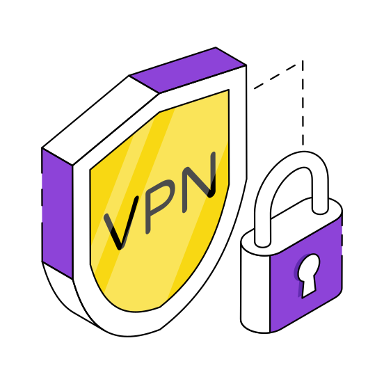 Secure Vpn, Computer Network, Virtual Private Network, Virtual Network, Encrypted Connection  illustration