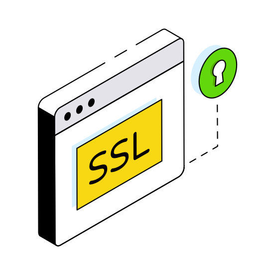 Ssl Website, Ssl Webpage, Web Ssl, Secure Socket Layer, Security Protocol  illustration