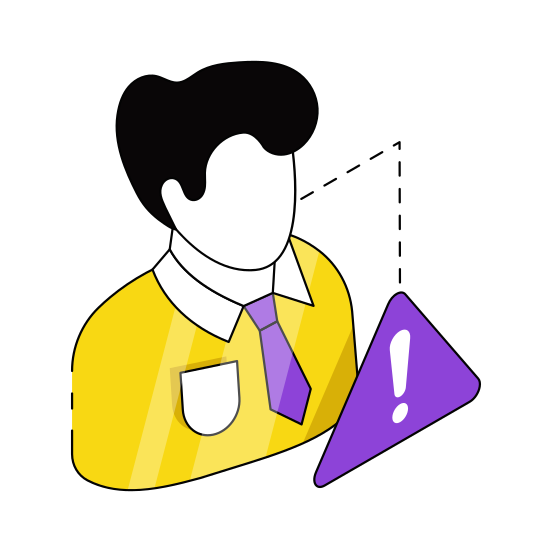 User Error, User Problem, User Warning, User Caution, User Alert  illustration