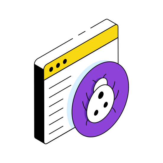 Web Bug, Web Malware, Infected Website, Infected Webpage, Web Virus  illustration