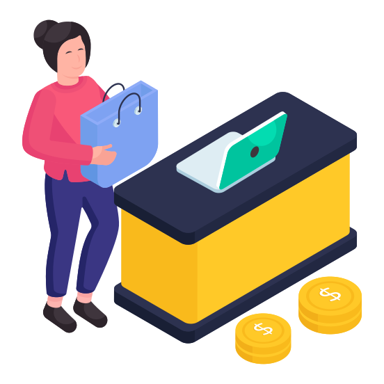Checkout Counter, Cash Counter, Payment Counter, Reception Counter, Shop Counter illustration