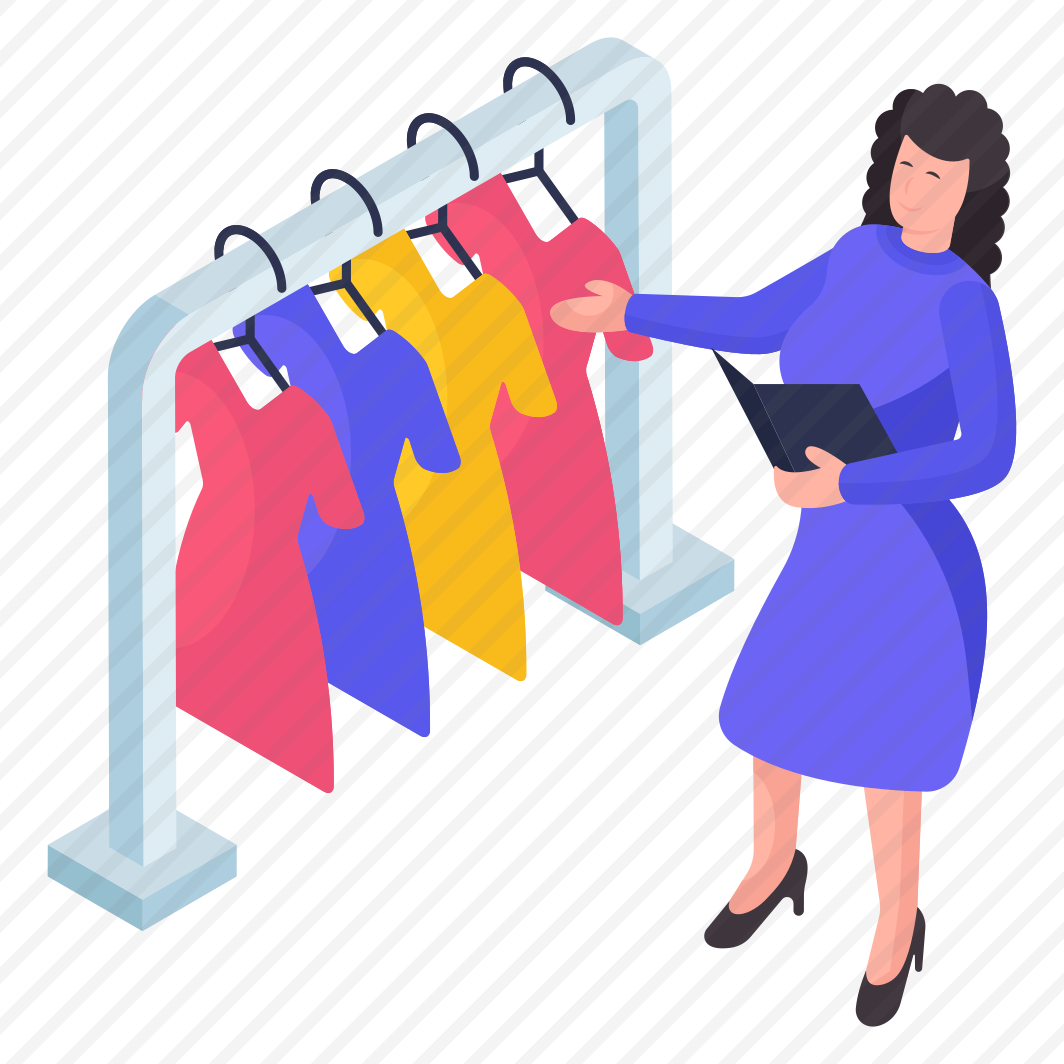 Clothes Seller, Sales Girl, Hanging Clothes, Hanging Dresses, Clothes Rack, preview