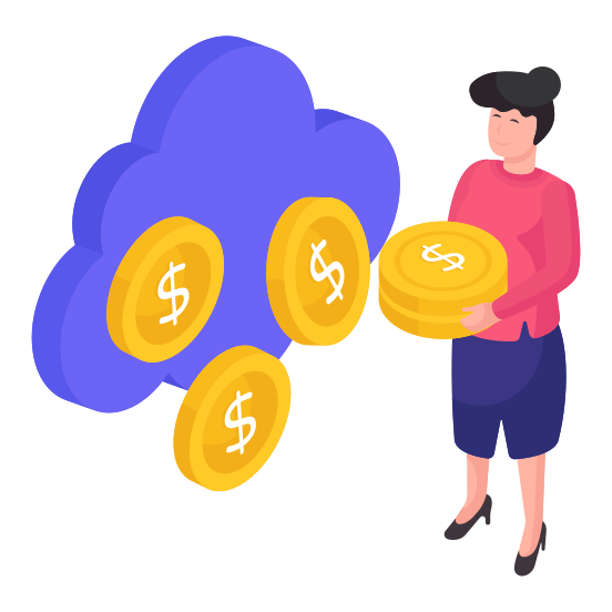 Cloud Earnings, Cloud Money, Cloud Cash, Cloud Investment, Cloud Economy, illustration