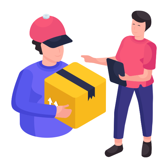 Delivery Boy, Delivery Man, Courier Boy, Courier Man, Parcel Delivery illustration