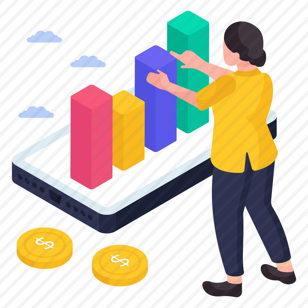 Mobile Data Analytics, Infographic, Statistics, Mobile Chart, Graph,  preview