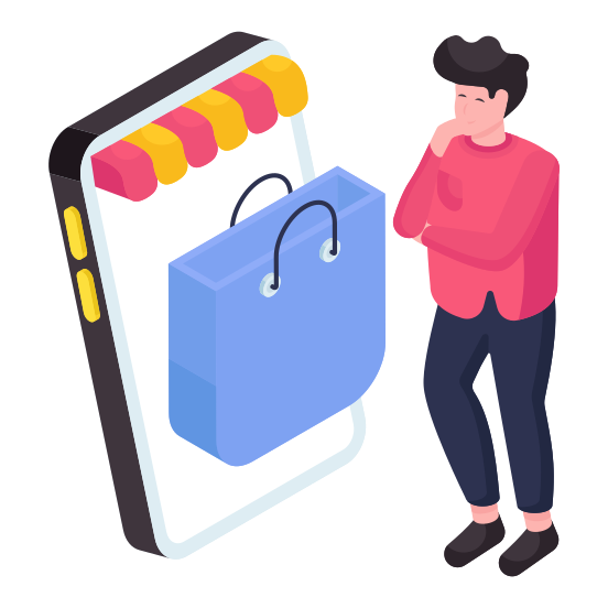 Mobile Shopping, Eshopping, Ecommerce, Online Shopping, Buy Online illustration