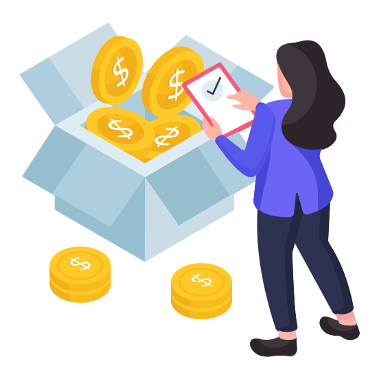 Money Parcel, Money Package, Financial Parcel, Financial Package, Financial Box, illustration