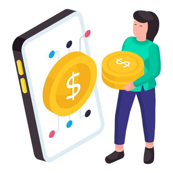 Online Cash, Mobile Money, Online Banking, Ebanking, Ecommerce, illustration