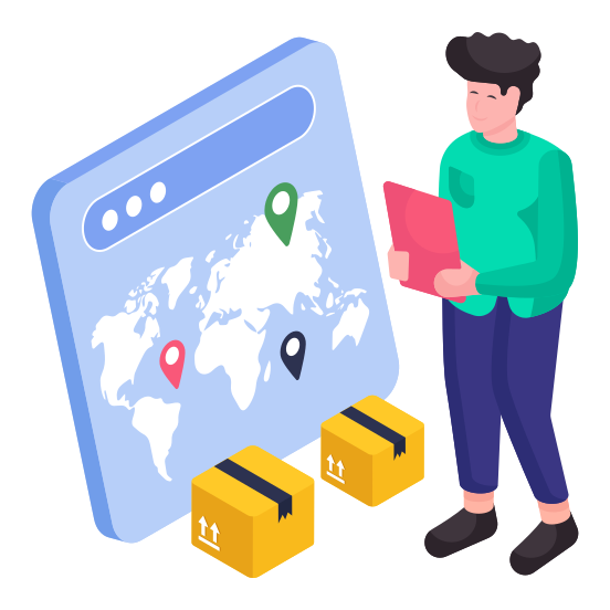 Parcel Location, Package Tracking, Logistic Delivery, Shipment Tracking, Delivery Location illustration
