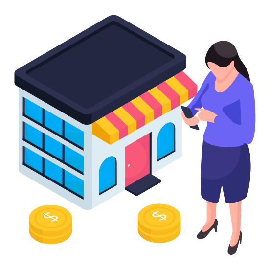 Shop, Store, Marketplace, Building, Commerce illustration
