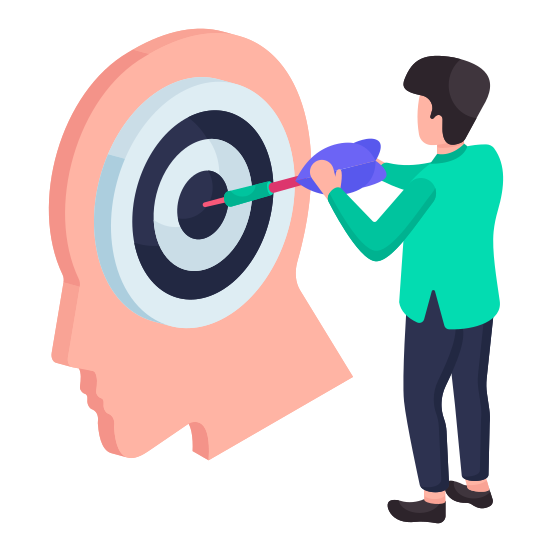 Target Person, Target Employee, Headhunting, Target User, Target Avatar illustration