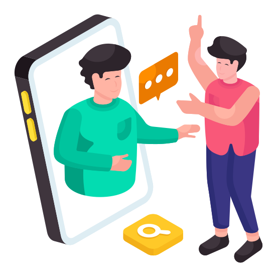 Video Call, Mobile Video Chat, Video Message, Video Communication, Facechat, illustration