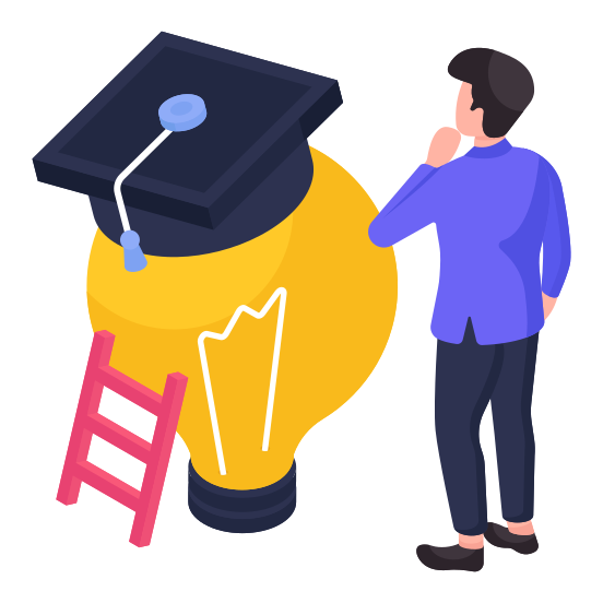 Academic Idea, Creative Idea, Innovation, Bright Idea, Writing Idea illustration
