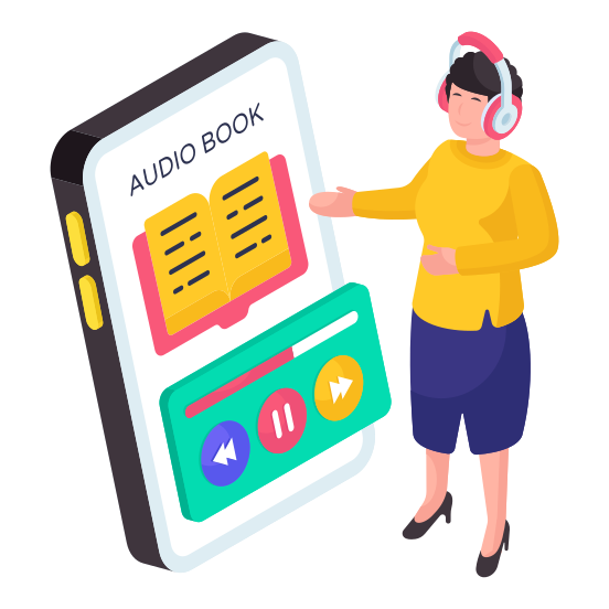 Audiobook, Audio Education, Audio Learning, Audio Course, Audio Study illustration